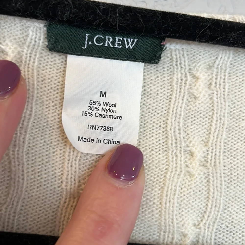 J.Crew. M. Cream cable sweater.